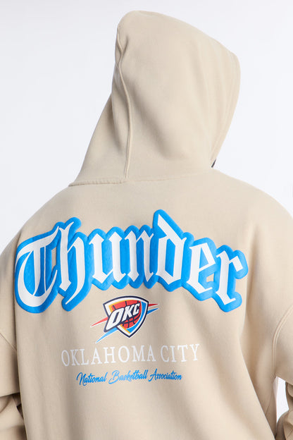Thunders Old English Embroidery Hoodie - Sand