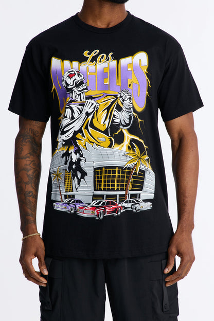 Los Angeles Skullers Oversized Short Sleeve Tee - Black