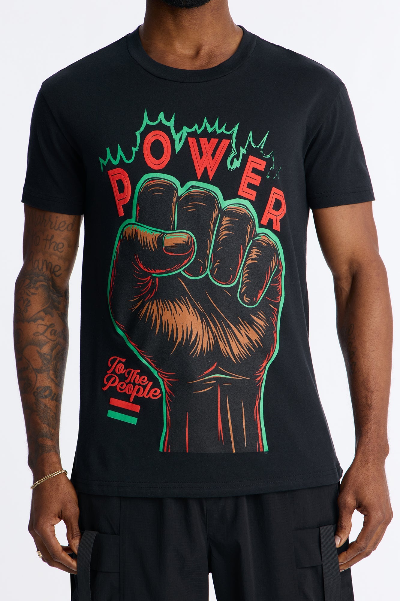 More Power To The People Short Sleeve Tee - Black