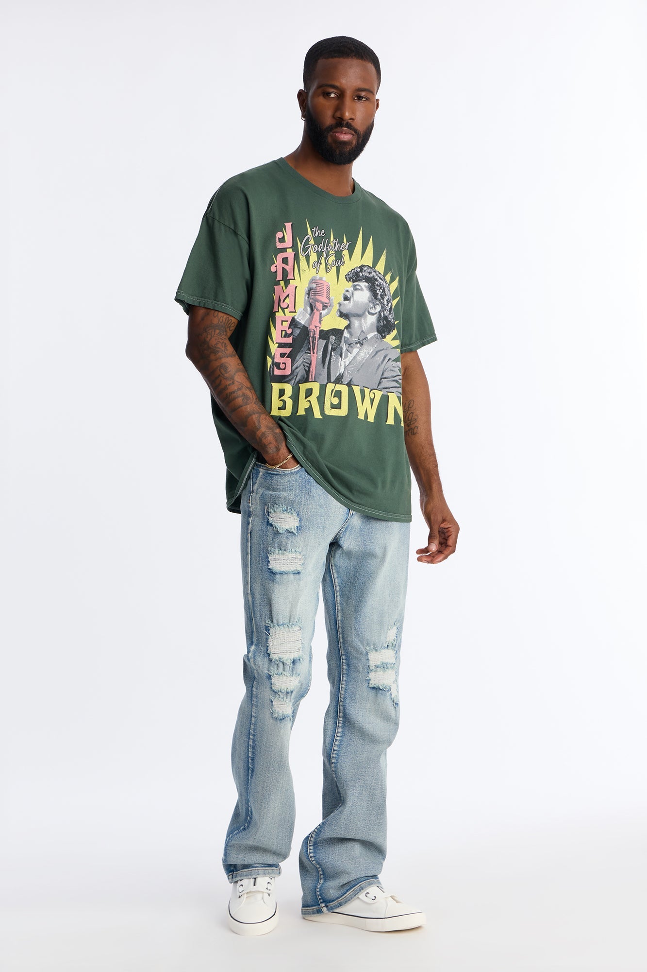 James Brown Oversized Short Sleeve Tee - Hunter Green