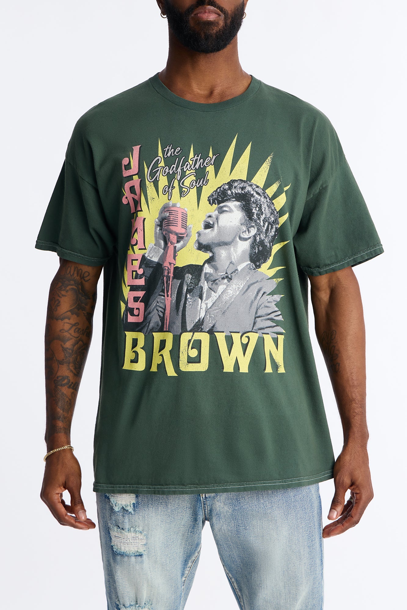James Brown Oversized Short Sleeve Tee - Hunter Green