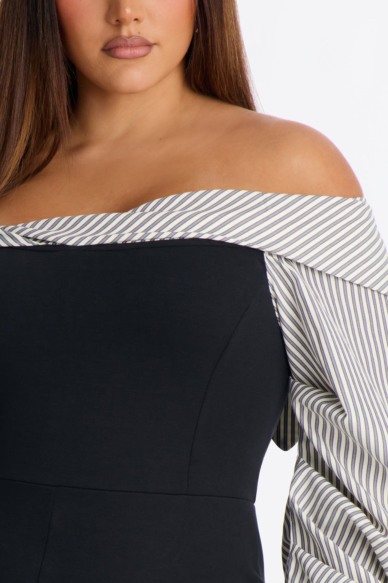 Ester Pinstripe Capri Jumpsuit - Black/combo