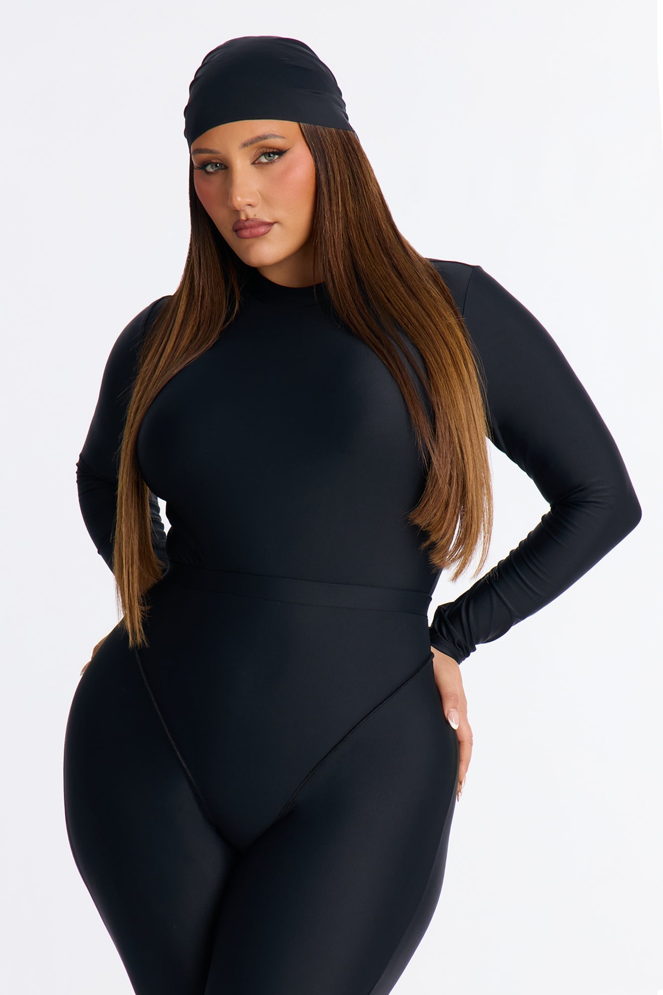 Isabelle 3 Piece Bodysuit Legging Set - Black