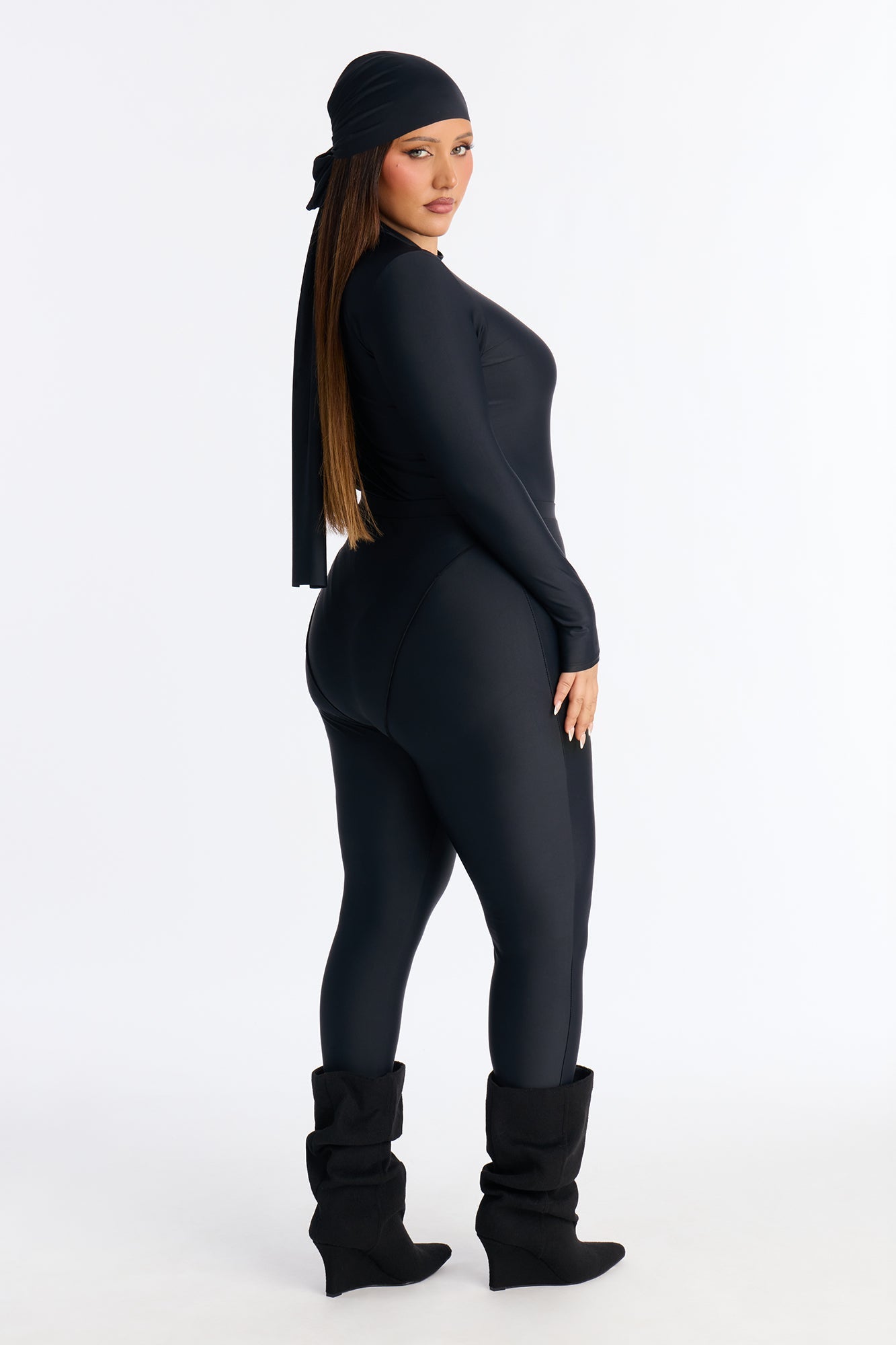 Isabelle 3 Piece Bodysuit Legging Set - Black
