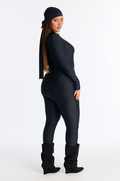 Isabelle 3 Piece Bodysuit Legging Set - Black