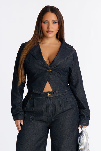 My Way Denim Pant Set - Dark Denim