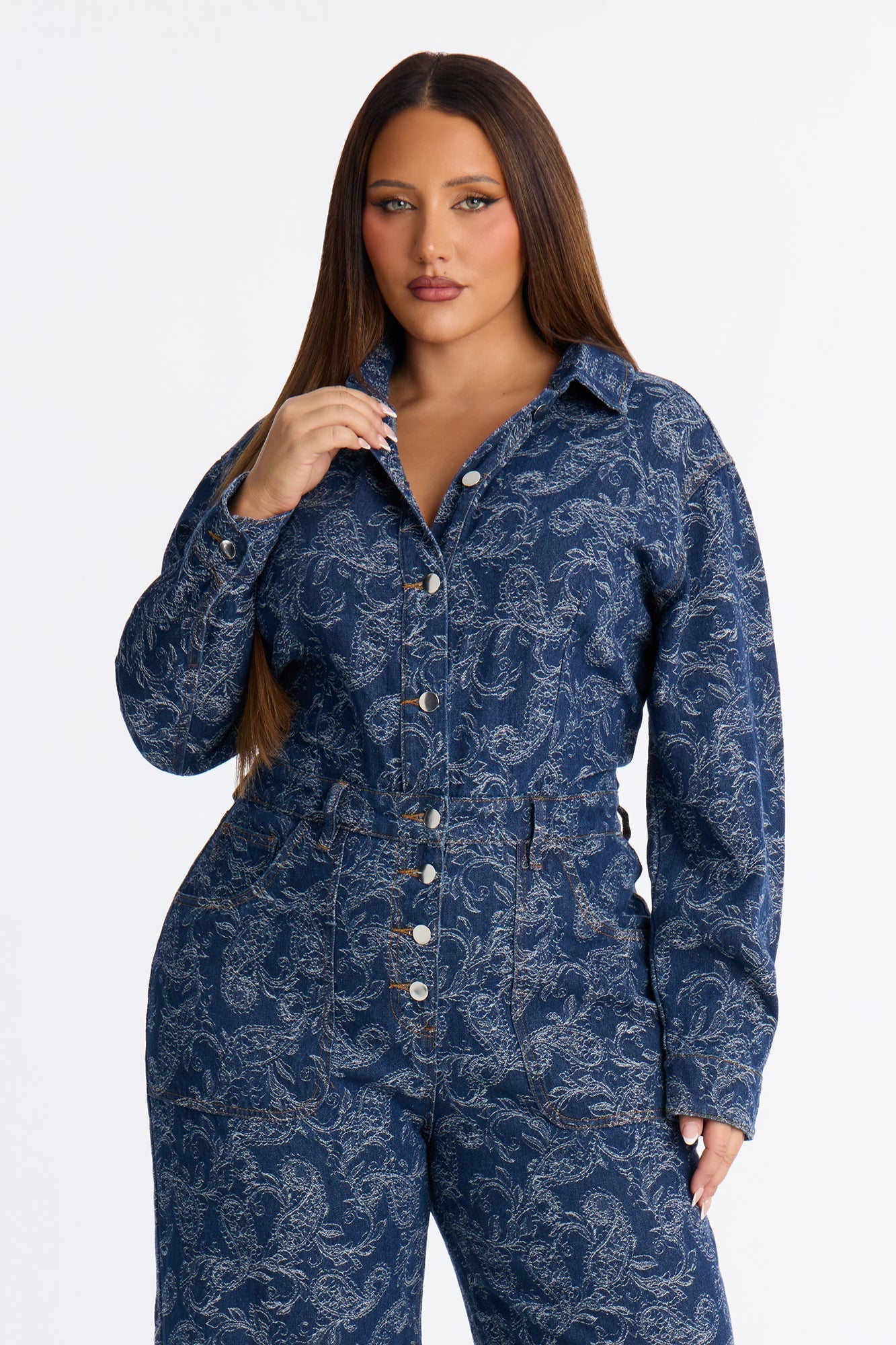 Adeline Denim Flare Jumpsuit - Denim