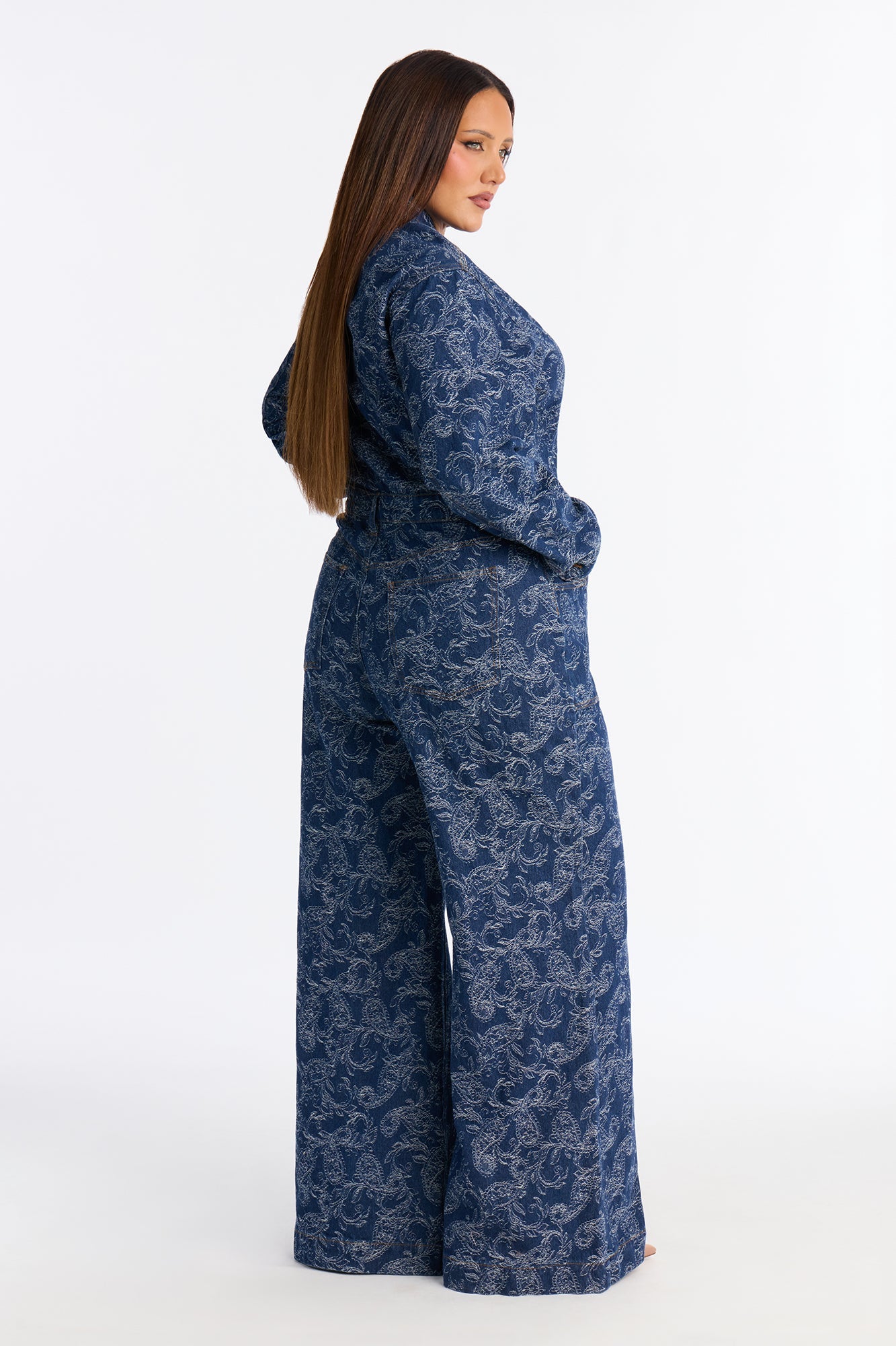 Adeline Denim Flare Jumpsuit - Denim