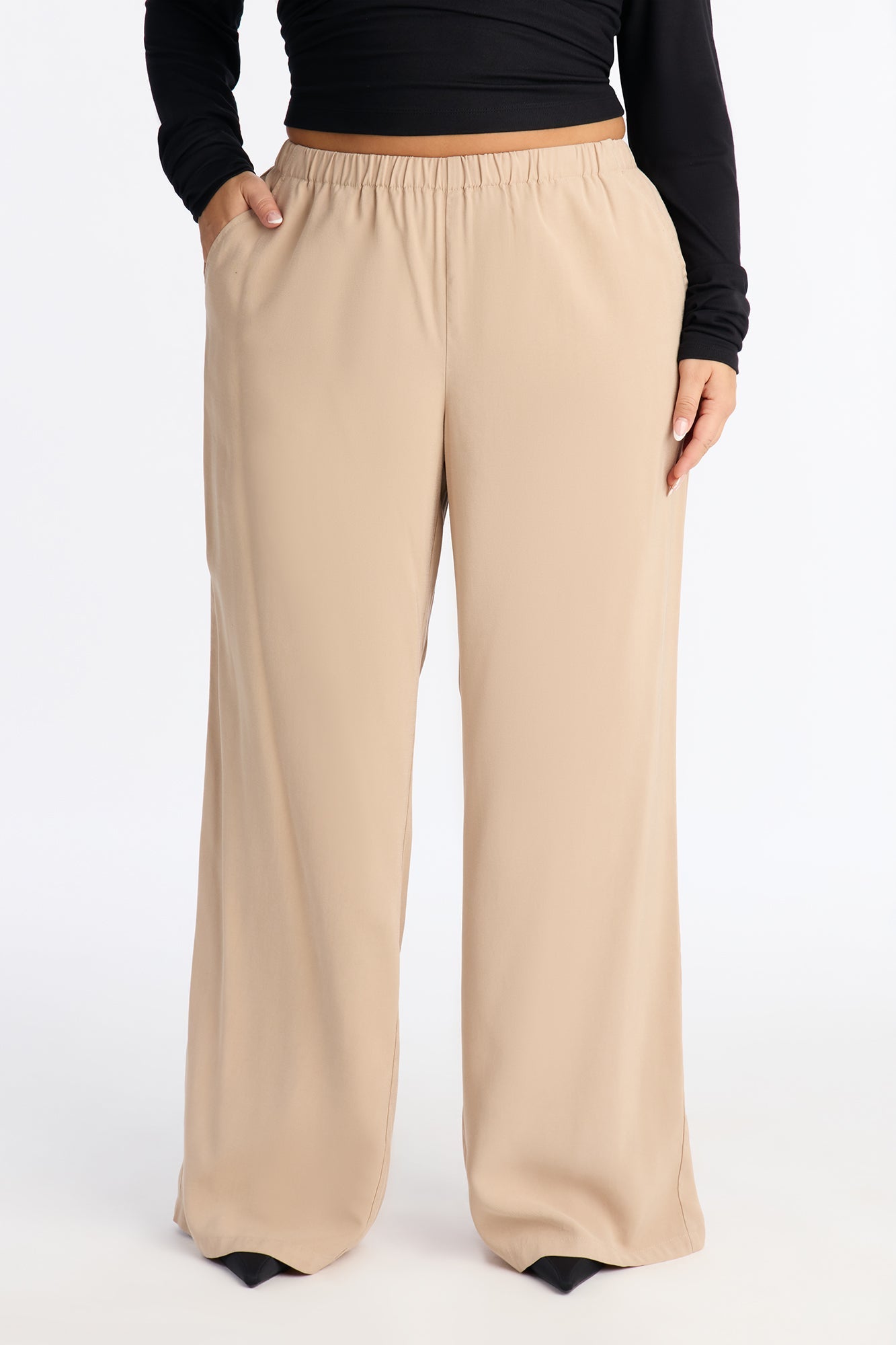 Coffee Break Straight Leg Pant 33″ - Beige