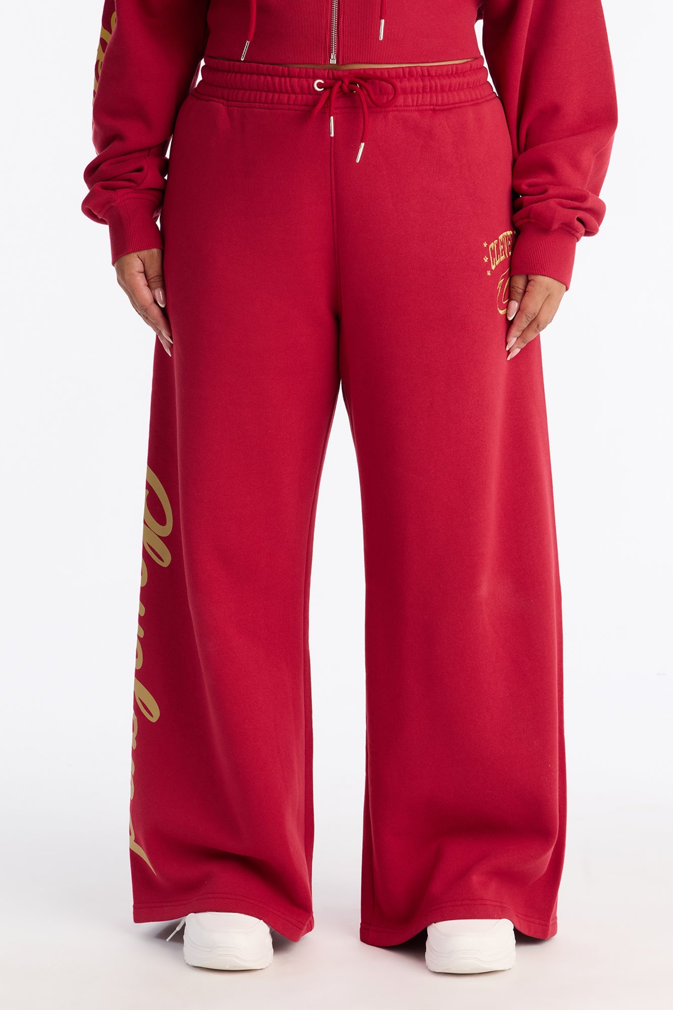 NBA Cleveland Cavaliers Fleece Wide Leg Pants - Wine