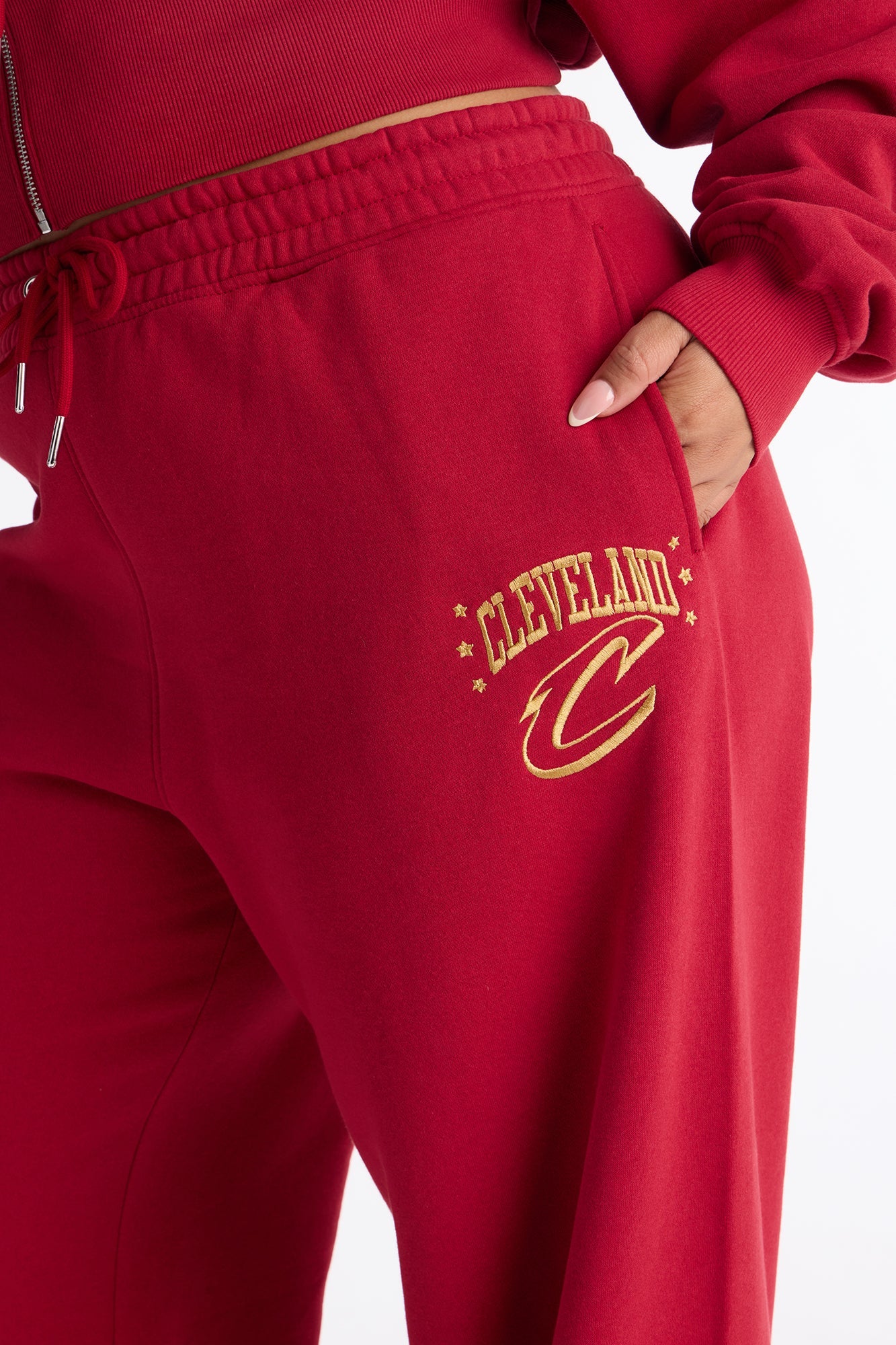 NBA Cleveland Cavaliers Fleece Wide Leg Pants - Wine