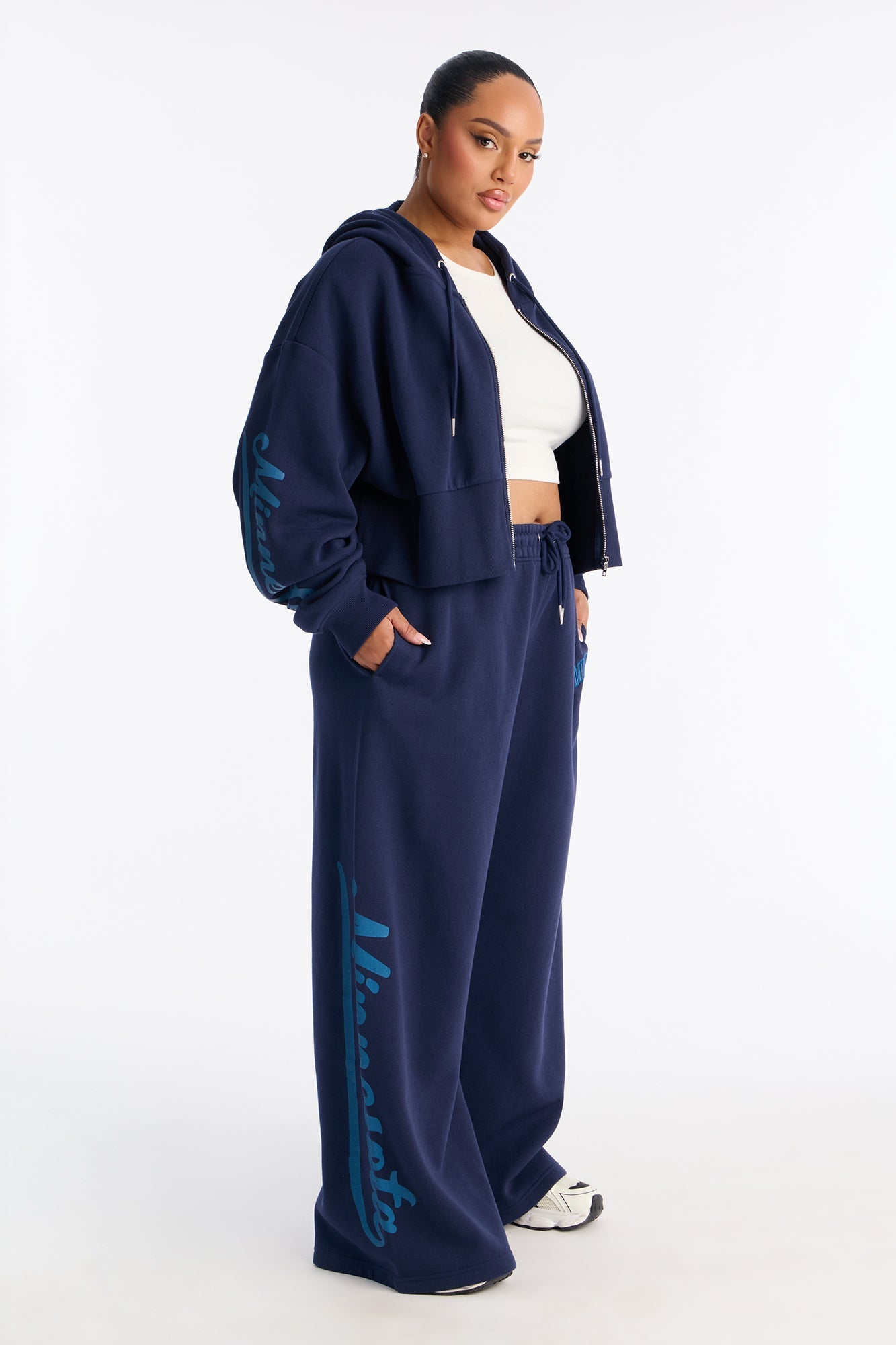NBA Minnesota Timberwolves Fleece Wide Leg Pants - Navy