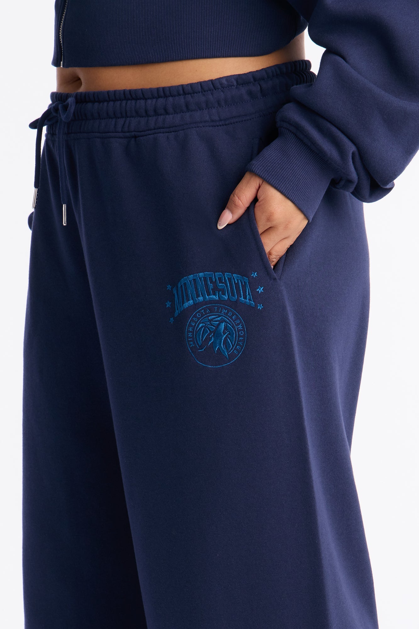 NBA Minnesota Timberwolves Fleece Wide Leg Pants - Navy