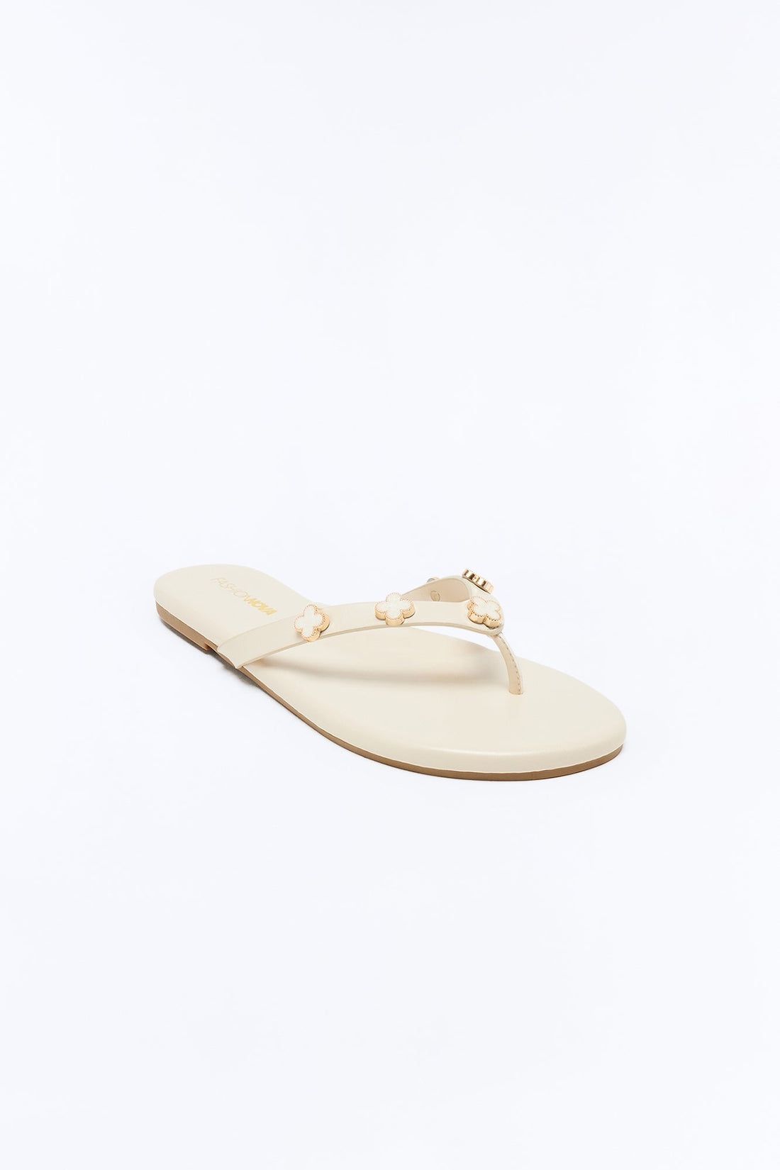 Squishy Charm Flip Flops - Cream