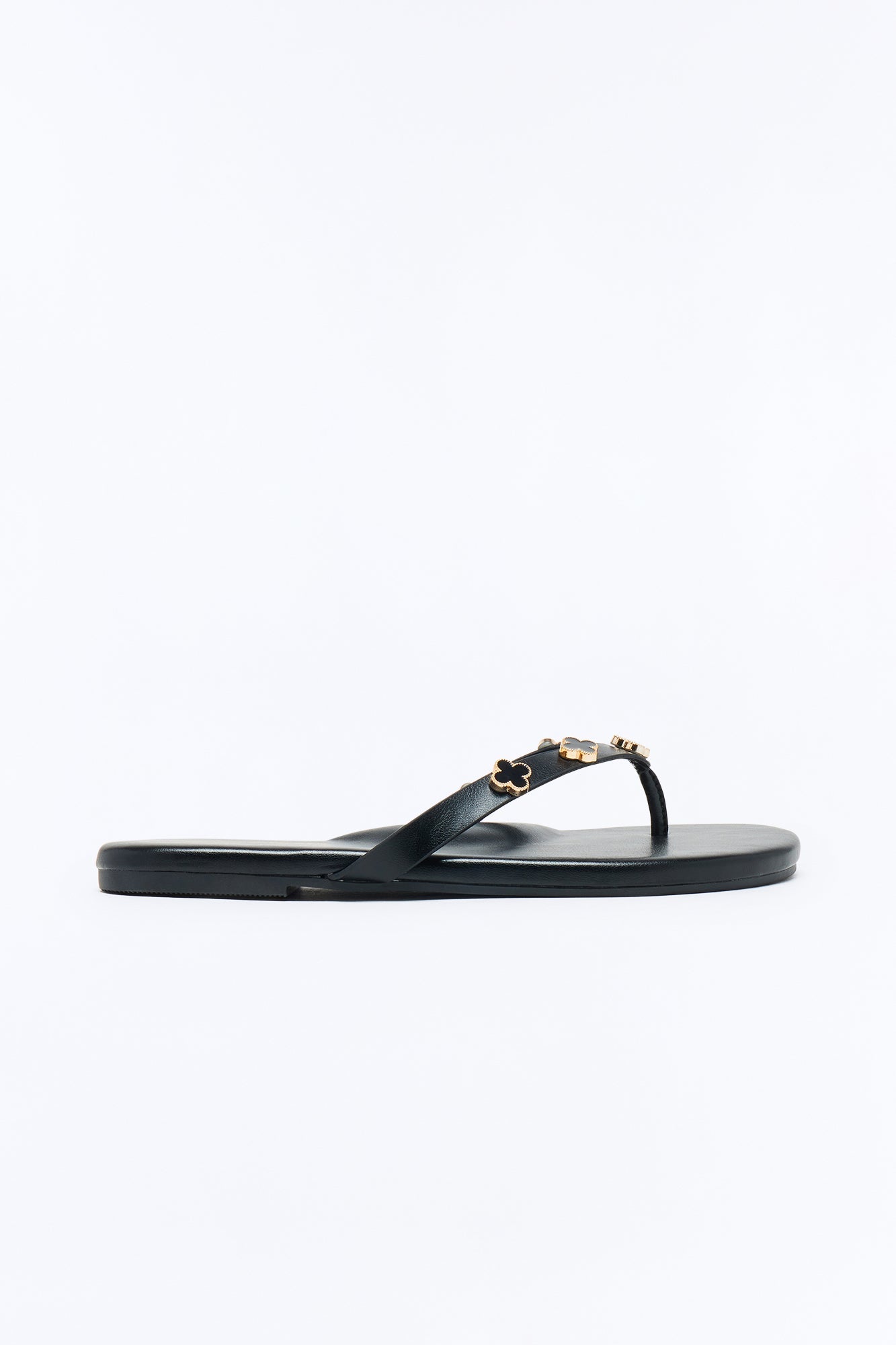 Squishy Charm Flip Flops - Black