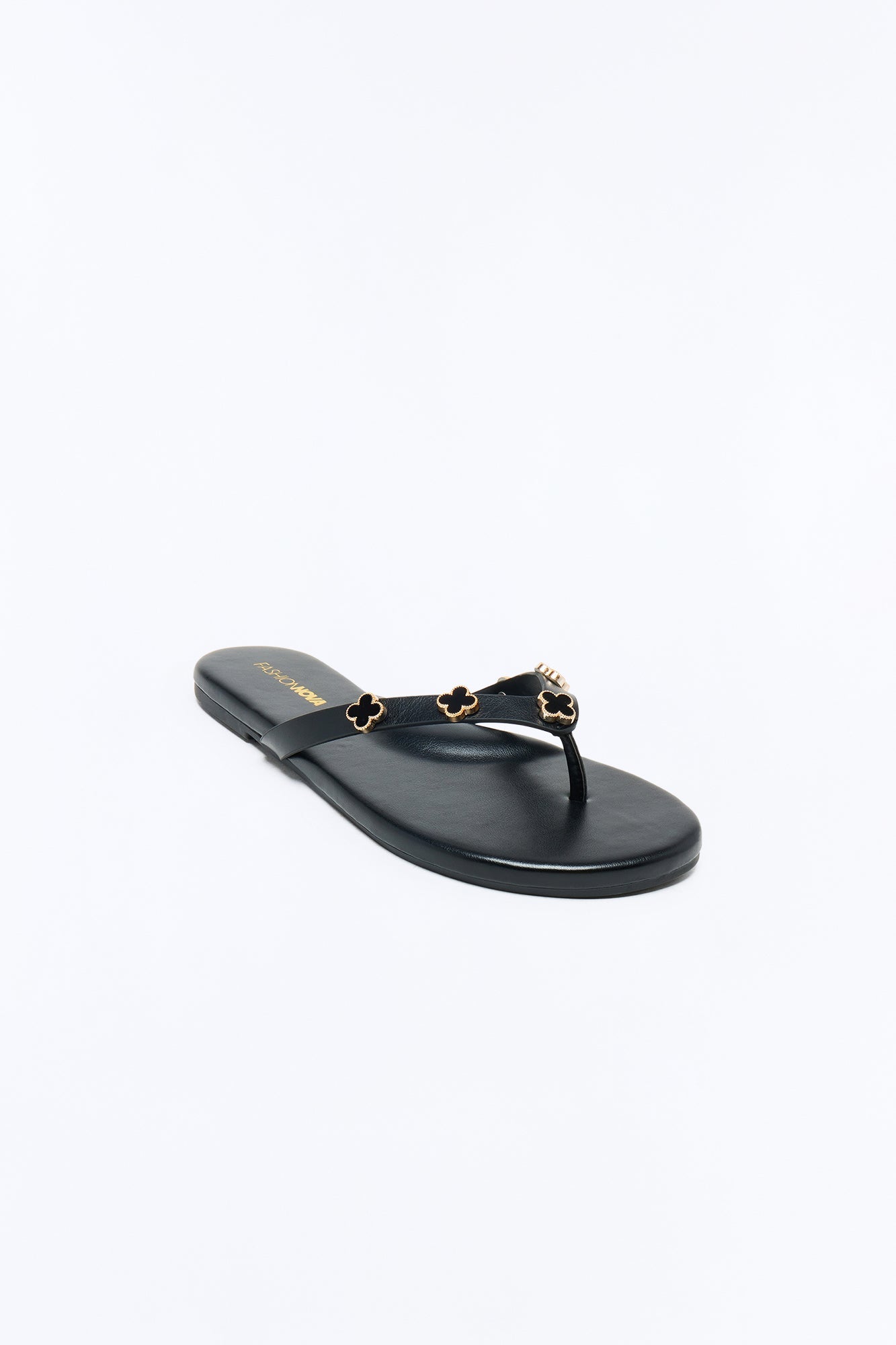 Squishy Charm Flip Flops - Black