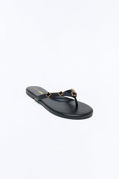 Squishy Charm Flip Flops - Black