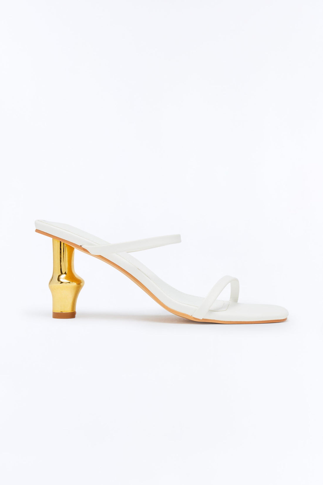 Azari Faux Leather Heels - White