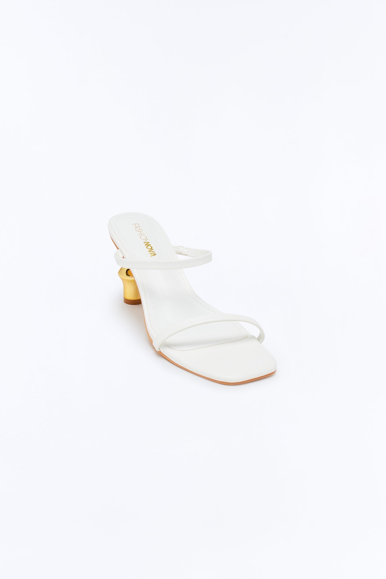 Azari Faux Leather Heels - White