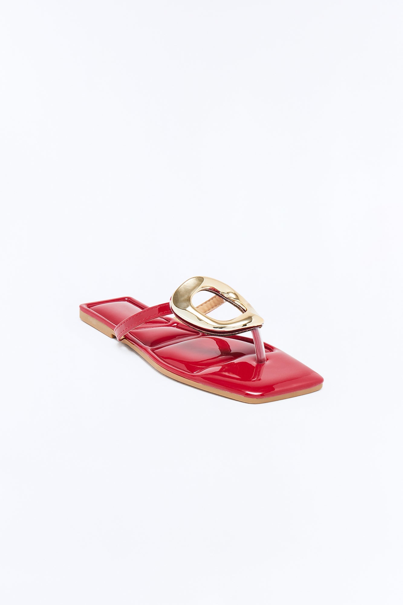Lachlan Hardware Patent Flip Flops - Burgundy