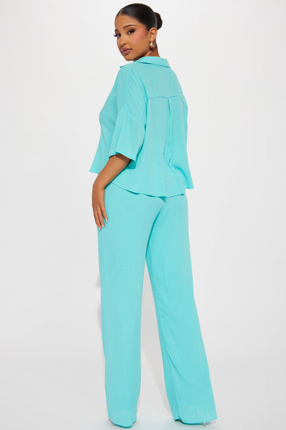Greece Fantasy Pant Set - Turquoise