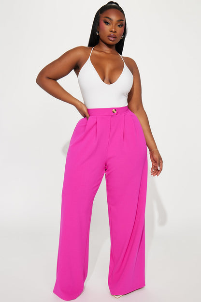 What Matters Most Wide Leg Trouser - Fuchsia