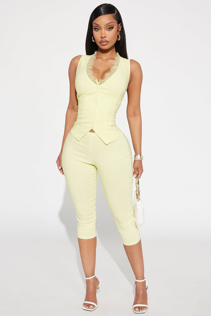 Give Me Everything Capri Jumpsuit - Butter Yellow