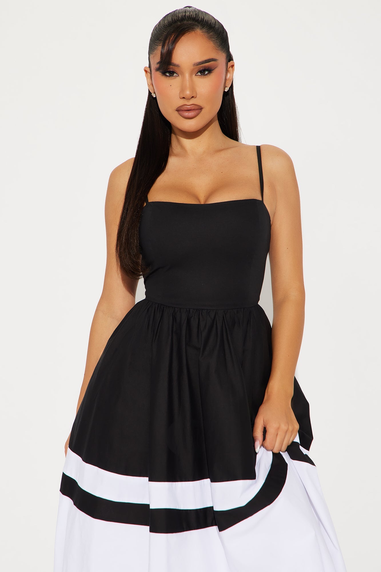 Susie Poplin Maxi Dress - Black/combo