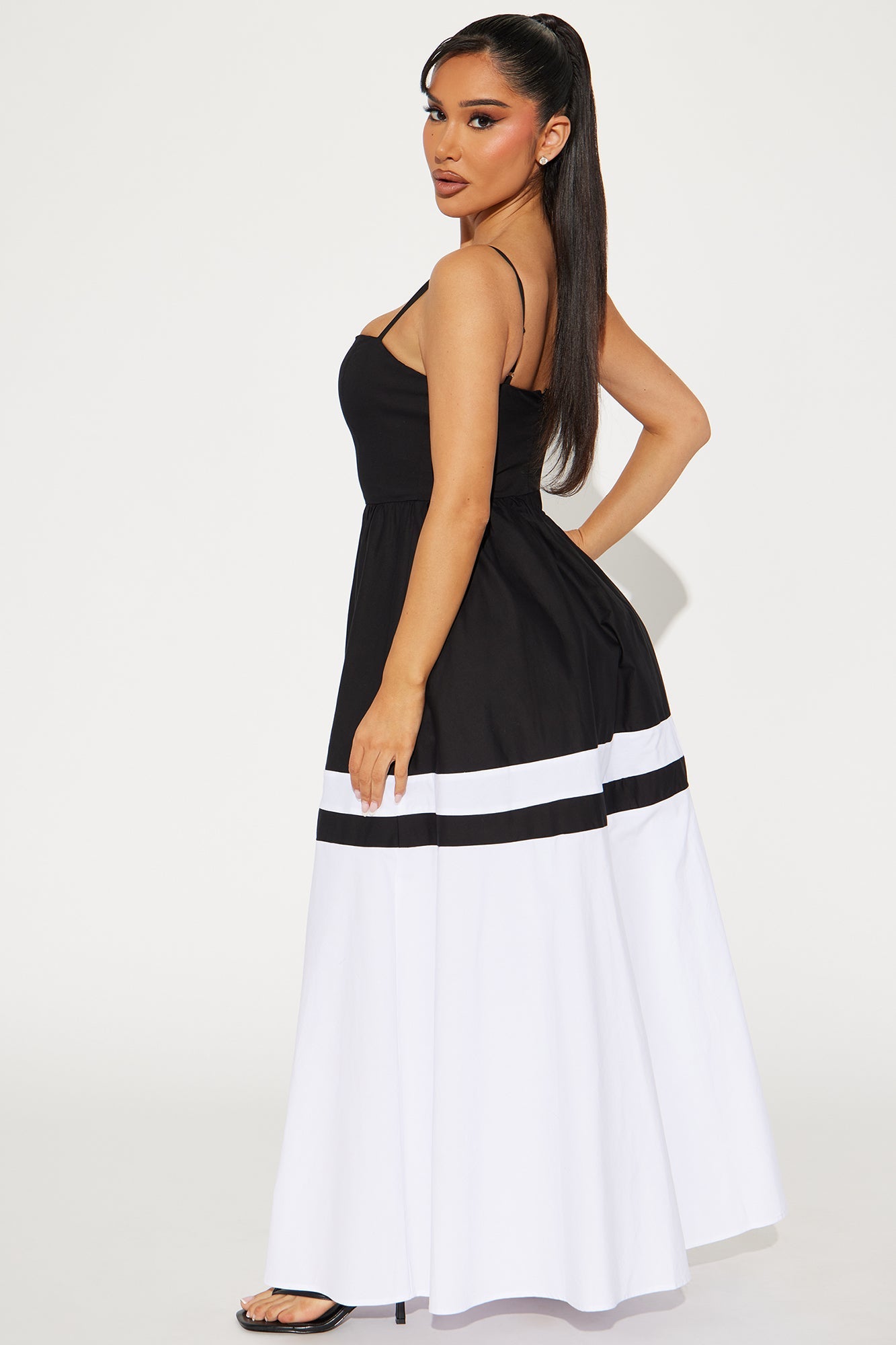 Susie Poplin Maxi Dress - Black/combo