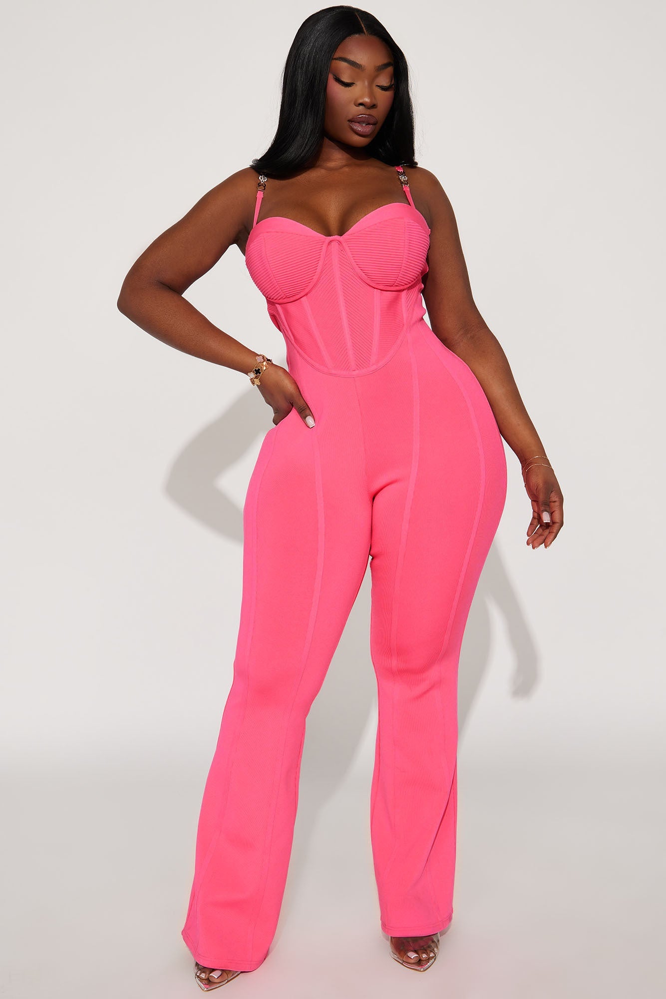 Victoria Bandage Jumpsuit - Pink