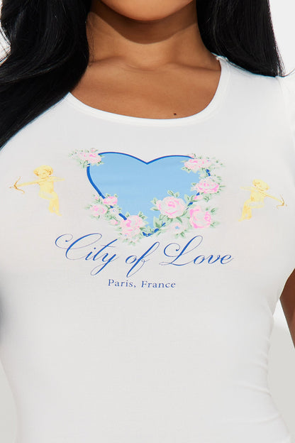 City Of Love Pointelle PJ Boxer Short Set - White/combo