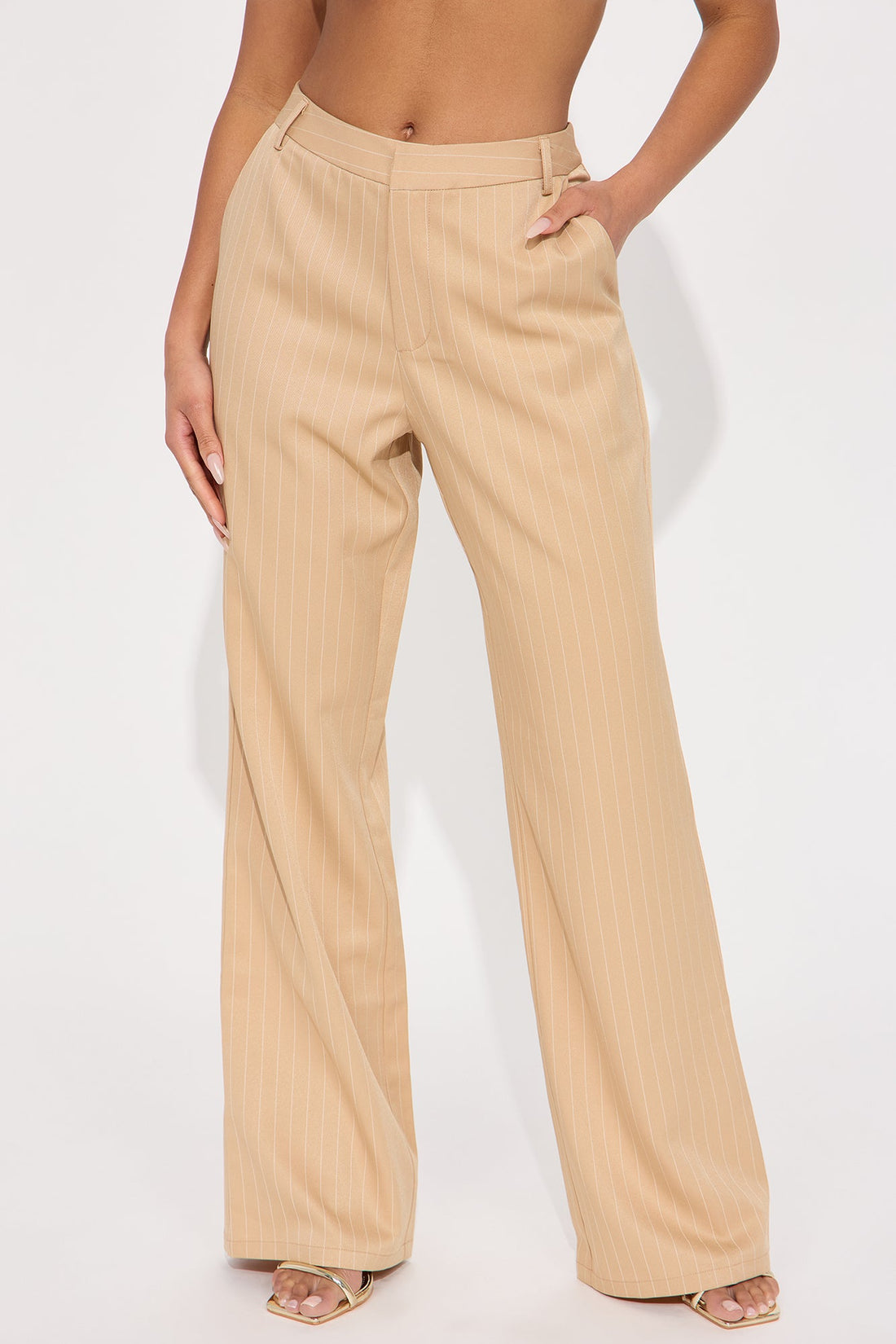 Kelsey Pinstripe Trouser - Tan