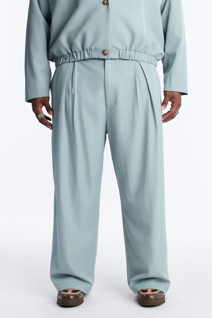 Strikeout Pleated Trouser - Blue