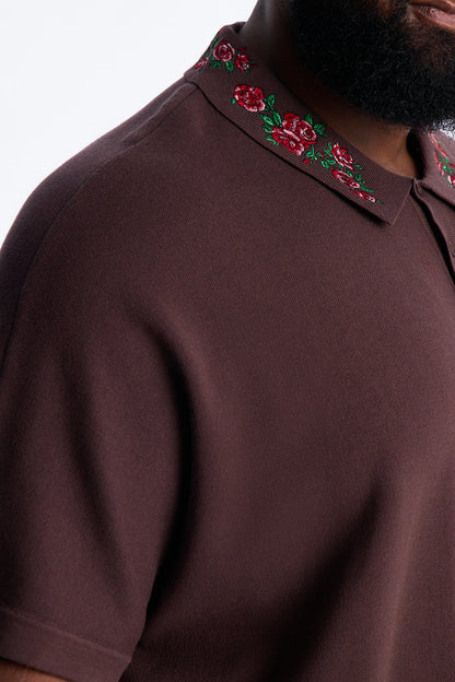 Roses Are Red Polo Short Sleeve Polo - Brown