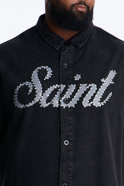 Saint Blaze Button Up Shirt - Black Wash