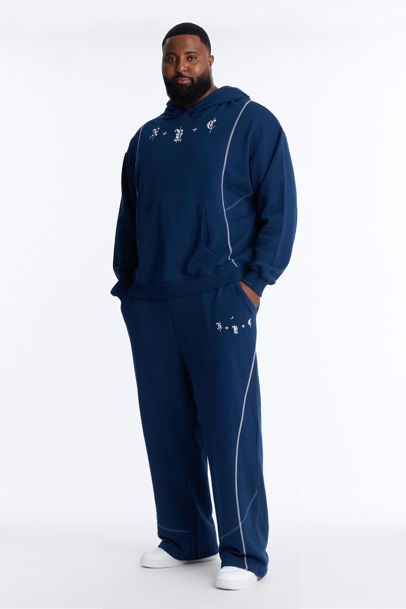 NYC Embroidered Sweatpants - Navy