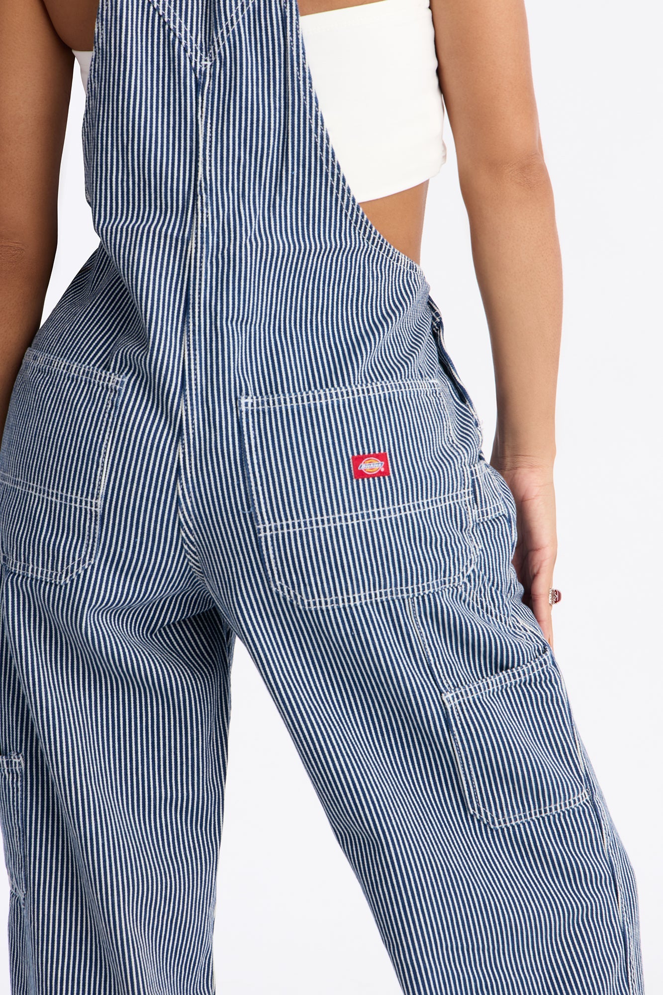Dickies Hickory Stripe Denim Overalls - Navy/combo