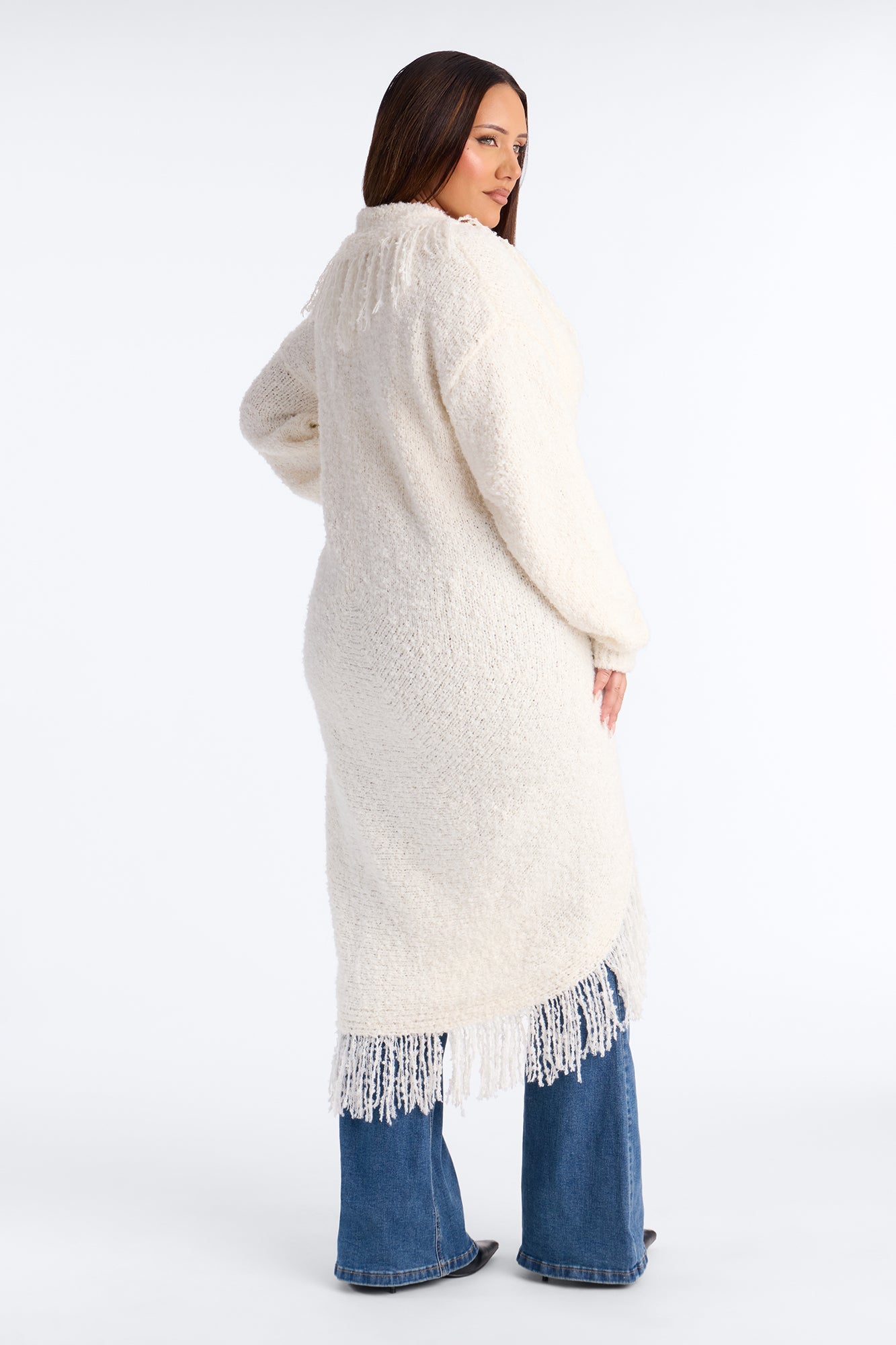Fluffy Feelings Only Fringe Cardigan - Ivory