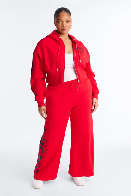 NBA Chicago Bulls Fleece Wide Leg Pants - Red