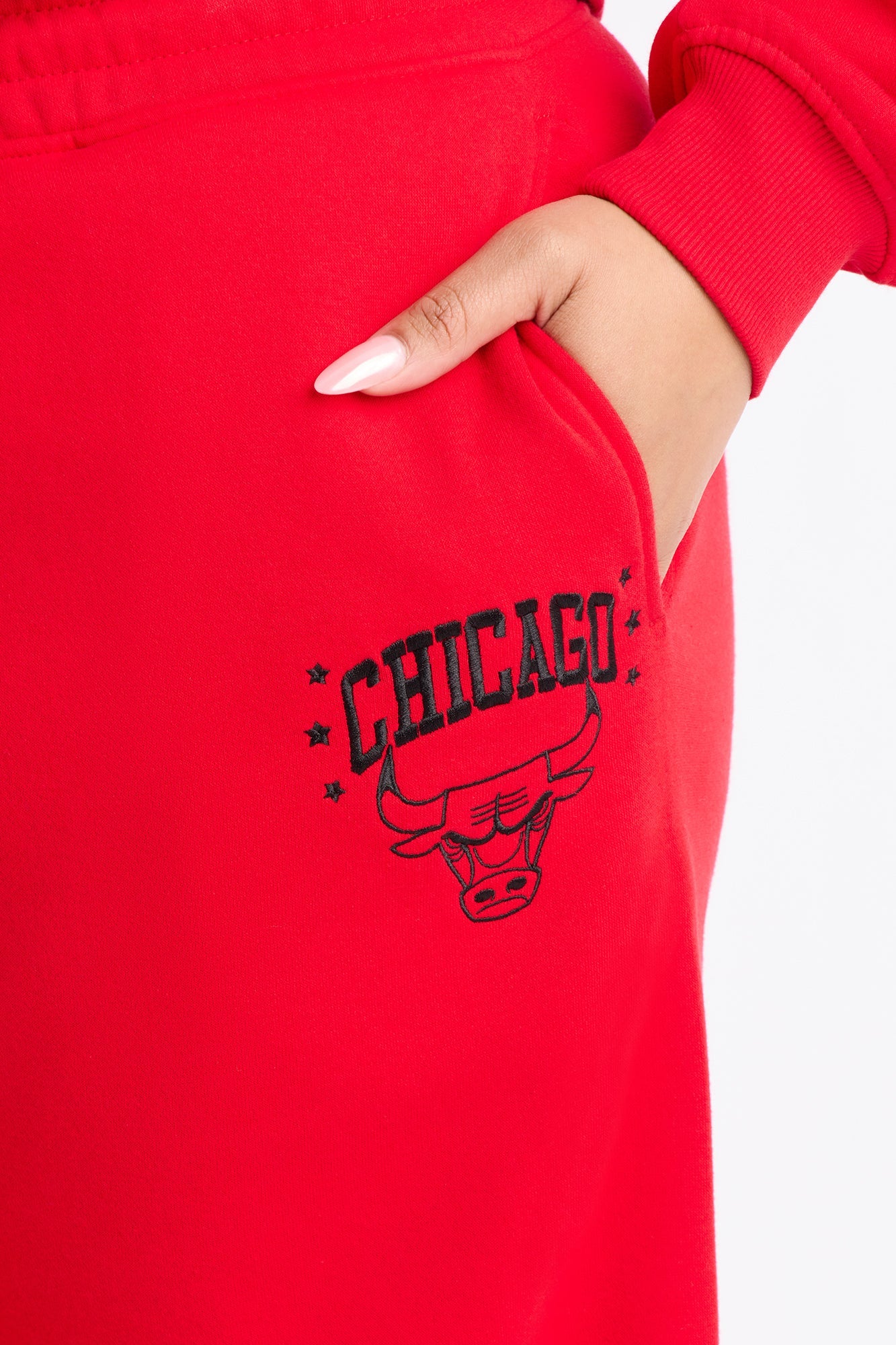 NBA Chicago Bulls Fleece Wide Leg Pants - Red