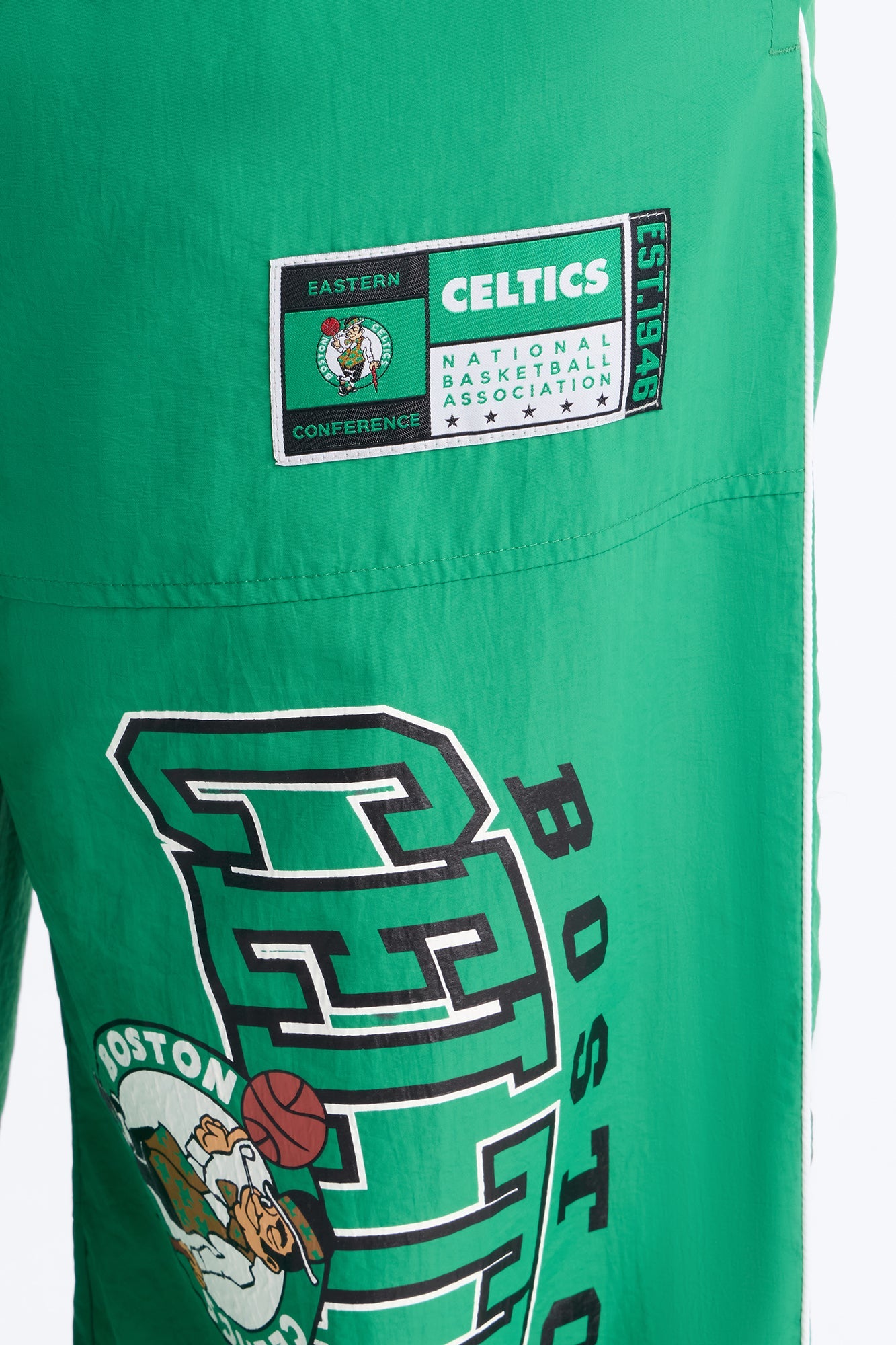 NBA Boston Celtics Patchwork Cargo Wide Leg Pant - Kelly Green