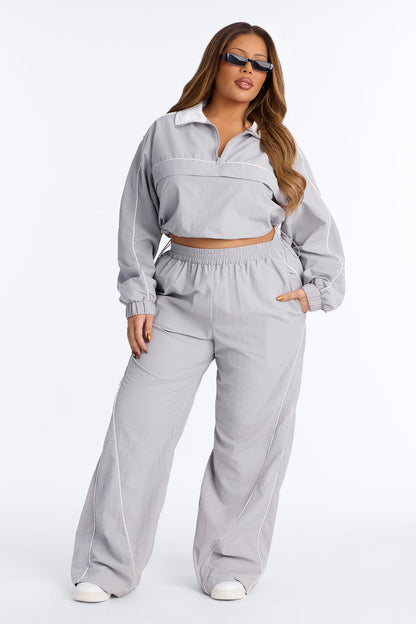 Around The Track Windbreaker Track Pants - Grey/combo