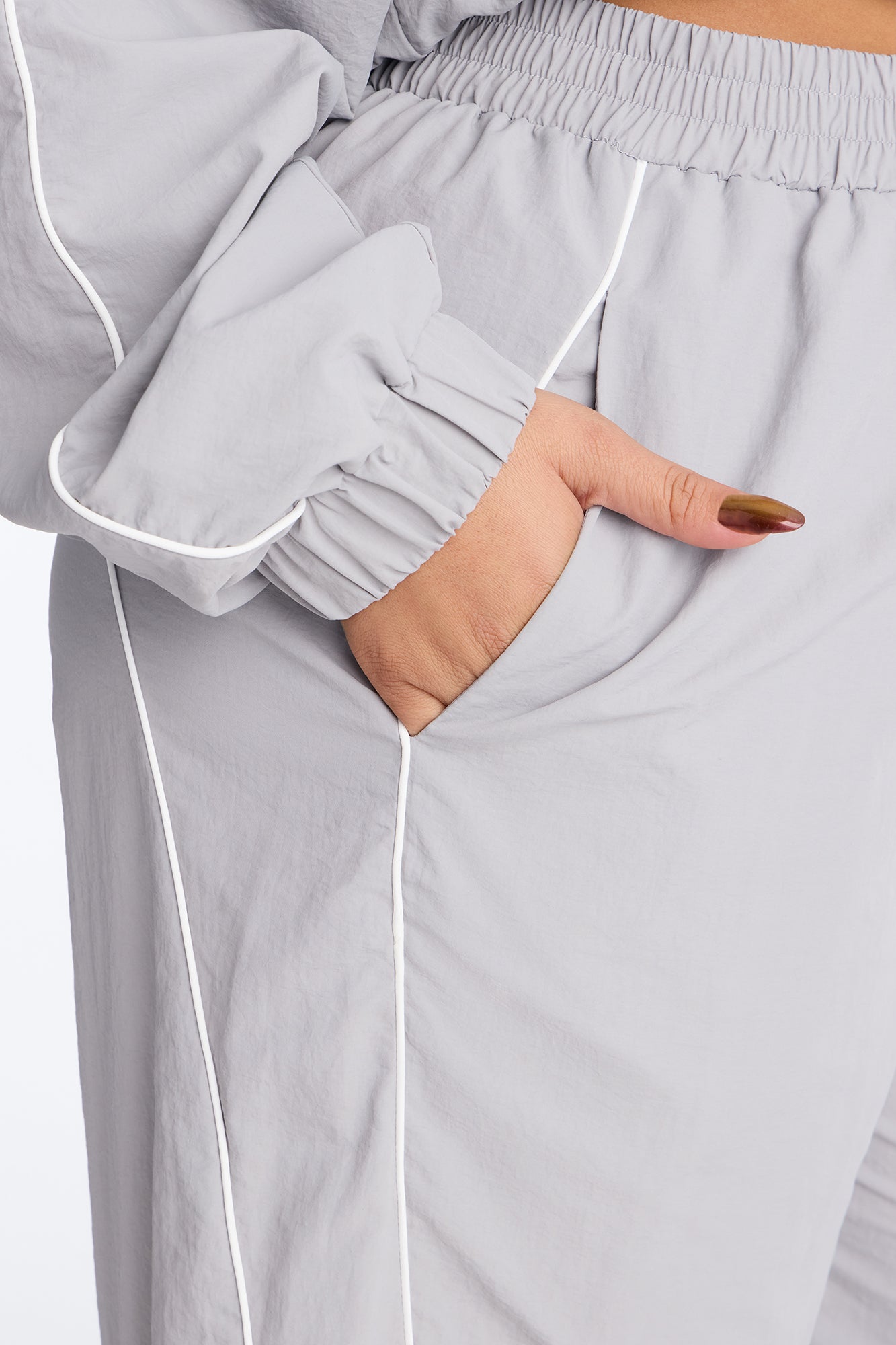 Around The Track Windbreaker Track Pants - Grey/combo