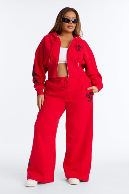 NBA Atlanta Hawks Fleece Wide Leg Pants - Red