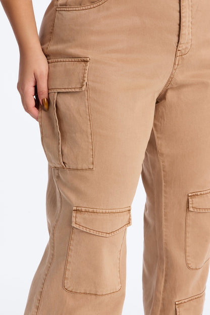 Midnight Market Washed Cargo Flare Pant 33″ - Khaki