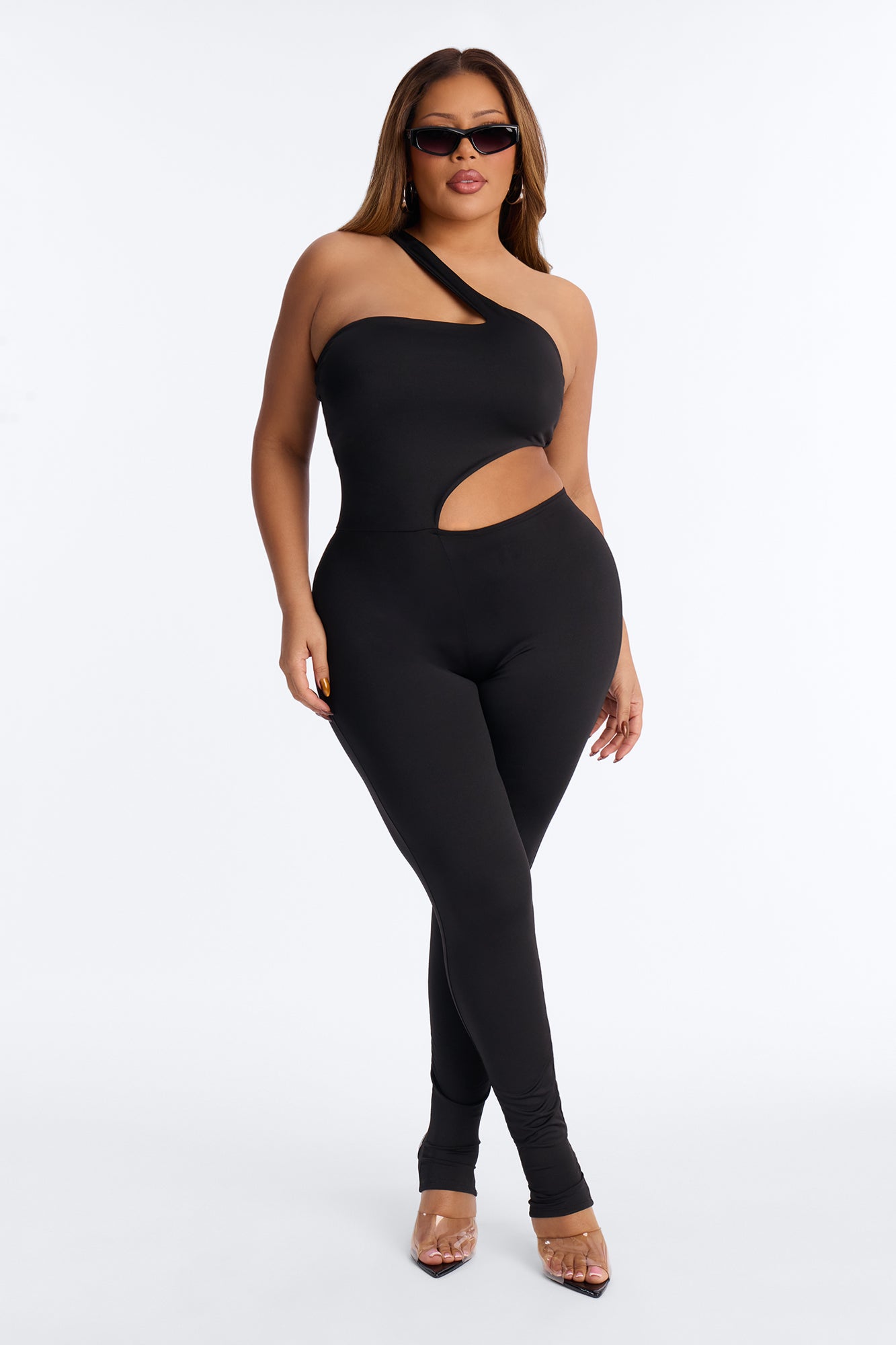 Rosalia Cut Out Catsuit - Black