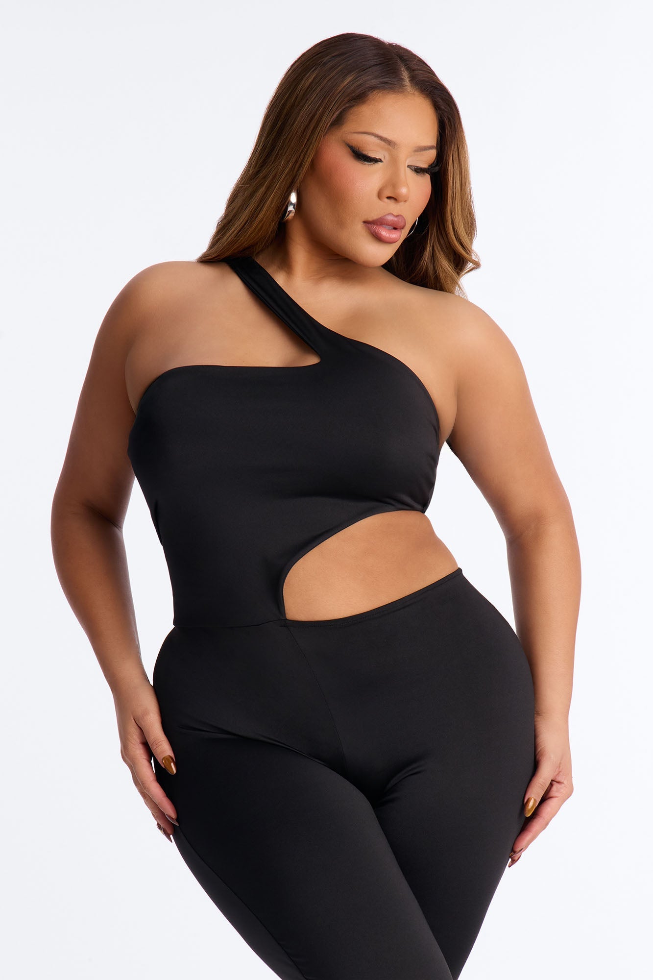 Rosalia Cut Out Catsuit - Black