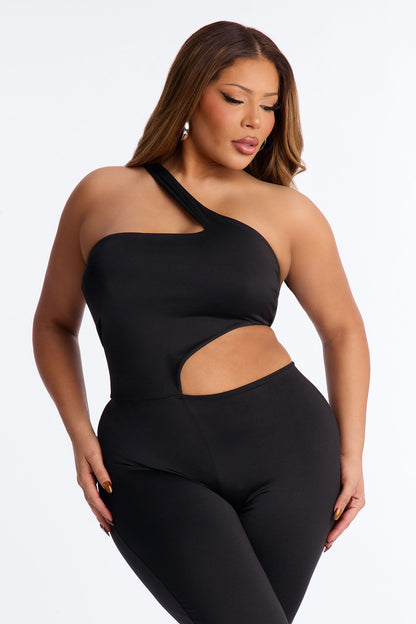 Rosalia Cut Out Catsuit - Black