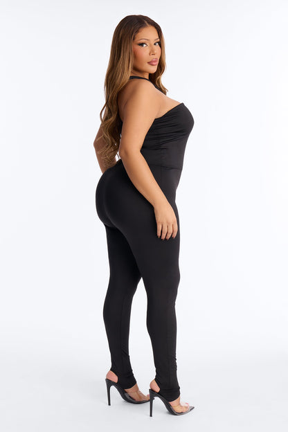 Rosalia Cut Out Catsuit - Black