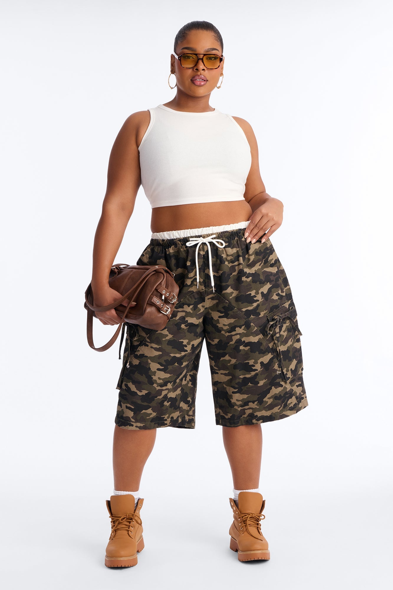Cool Girl Boxer Waistband Camo Bermuda Short - Camouflage